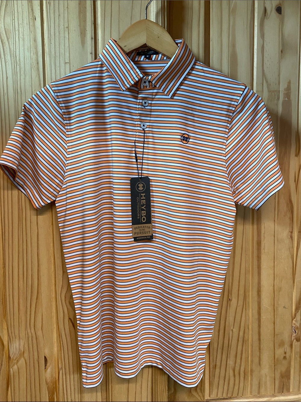 Heybo Orange and White Striped Youth Polo Shirt